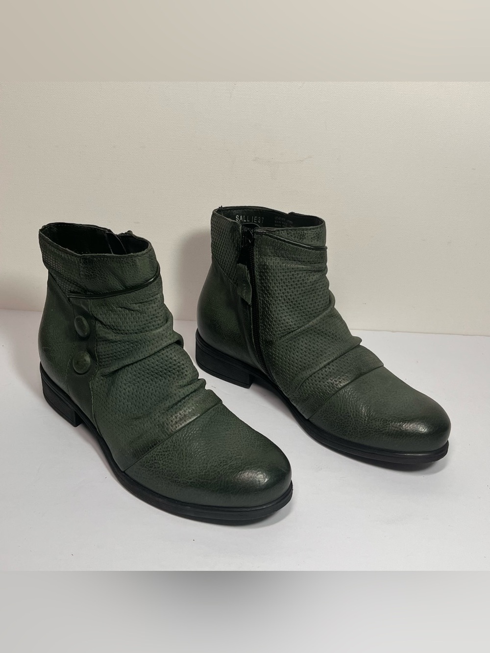 Miz Mooz Sallie Leather Ankle Booties with Side Buttons